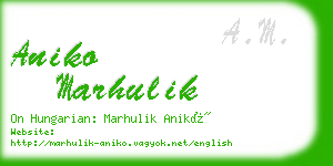 aniko marhulik business card